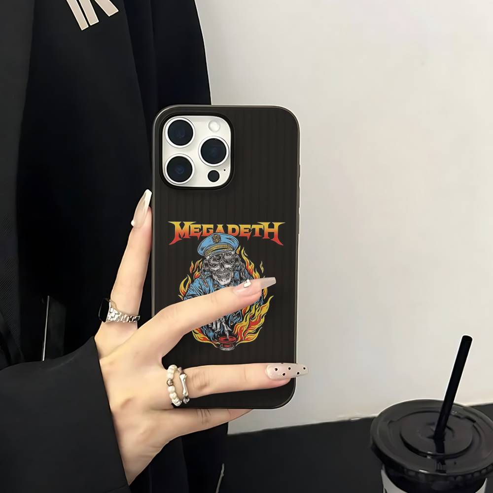 Music Band M-Megadeth For IPhone 16 15 11 12 13 14 17 Pro Max PLUS Pro Soft Corrugated Silicone Back Phone Case