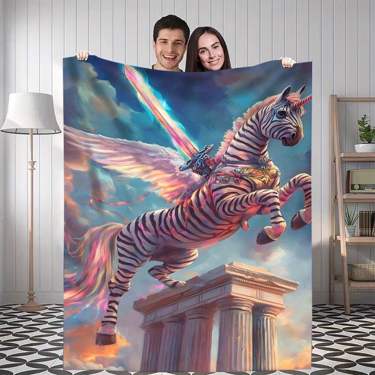 

1pc Mythical Unicorn-like Throw Blanket - Ultra-Soft Flannel All-Season Warmth for Home, Travel, Camping - Lightweight Luxury 75x90cm28x35in