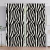 2pcs  Zebra Stripes Printed Curtain for Home Decor - Rod Pocket Window Treatment for Bedroom, Office, Kitchen