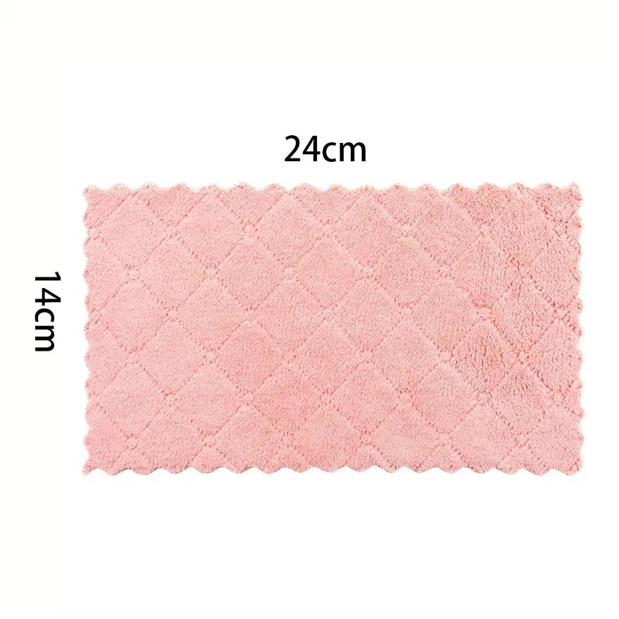 1/3Pcs Kitchen Dish Towels Dish Cloths Absorbent Kitchen Towels Coral Velvet Dishcloths Nonstick Oil Fast Drying Washcloths