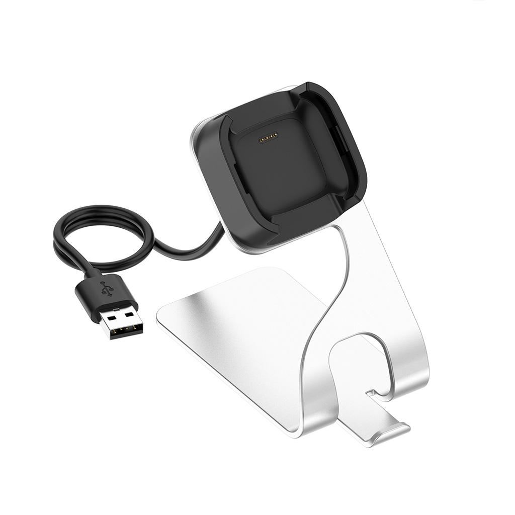 

Совместимо с Fitbit-Versa2/Fitbit-Versa2 SE Кронштейн для зарядного кабеля Подставка для зарядного устройства для смарт-часов Держатель для зарядки серебряный