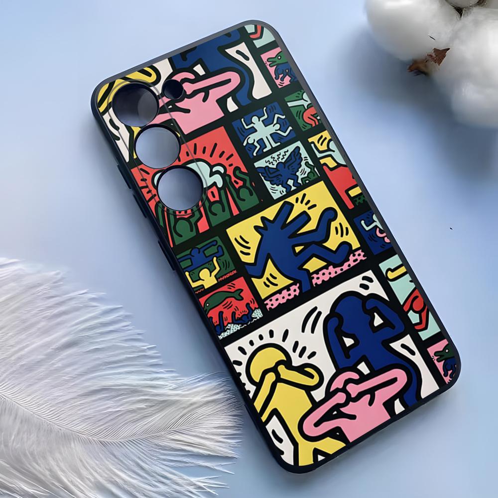 Artist K-H-haring Phone Case For Samsung S25 Ultra S24 S23 S 22 S21 S20 Plus S23 S24 Fe Galaxy A54 A53 A34 A25 A16 A14 A13Cover