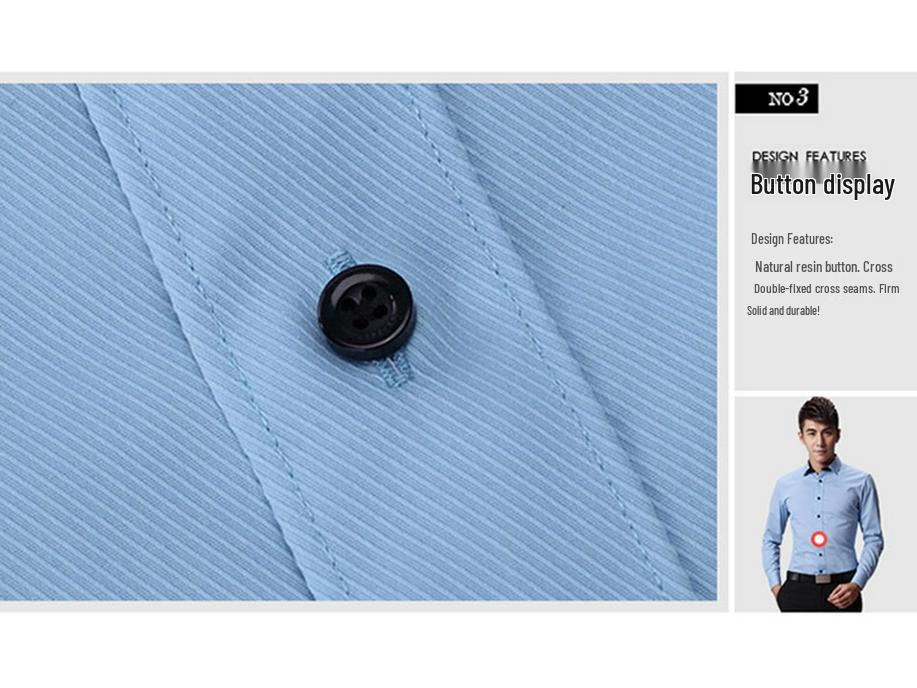 Herren Bügelfreies Slim Fit Langarm Arbeitshemd – Weiß Kleiner Kragen, Business Formal Koreanischer Stil