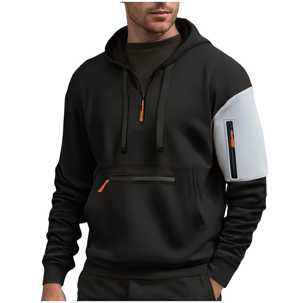 Men's Leisure Hooded Sweatshirt Solid Hoodie Streetwear Men's Clothing Warm Long Sleeve