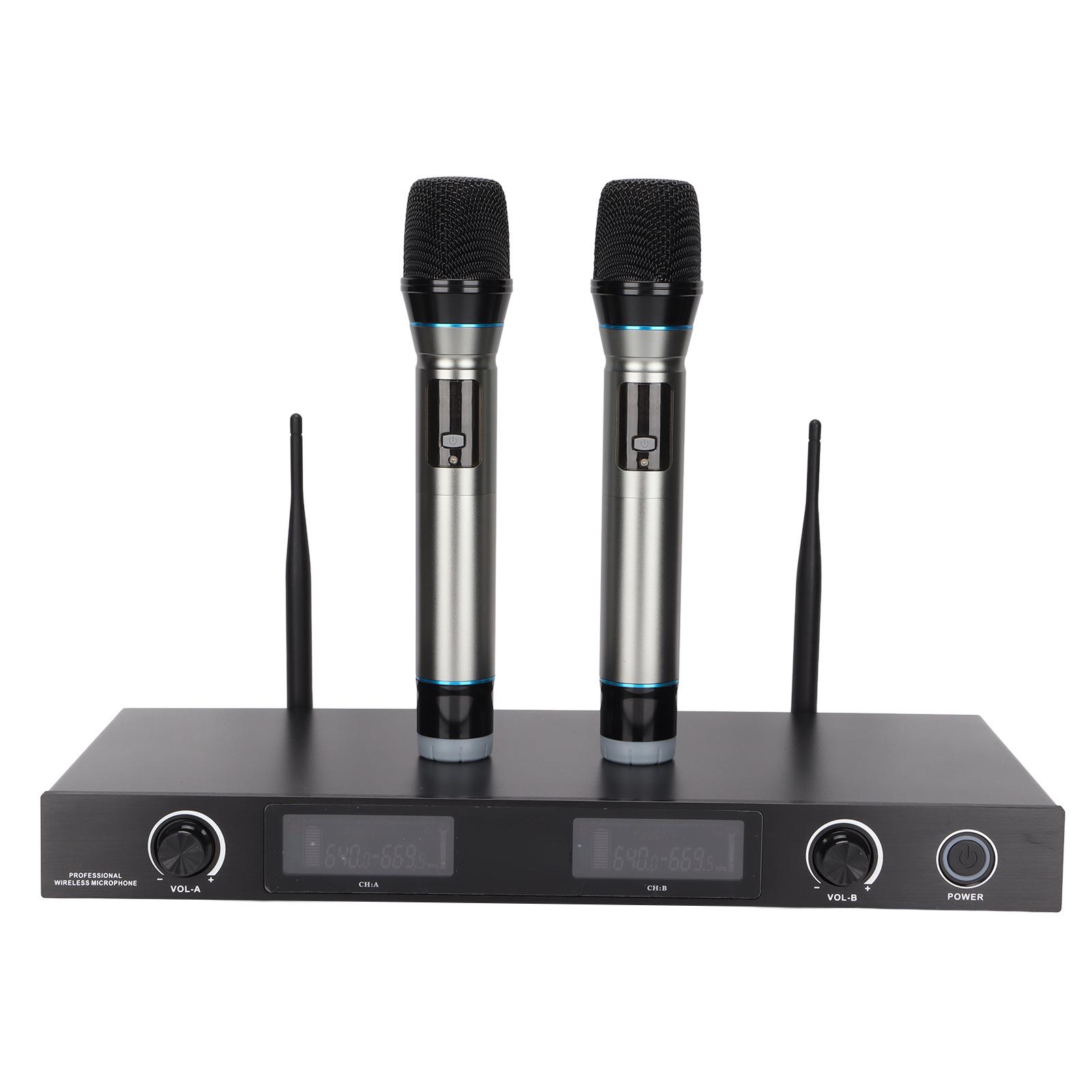 

UG‑380 UHF Микрофонный модулятор Беспроводной микрофонный модулятор Система приемника для монтажа в стойку с 2 EU Plug