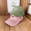 American casual washed soft top baseball cap early autumn embroidery old cap widened brim couple outdoor outing