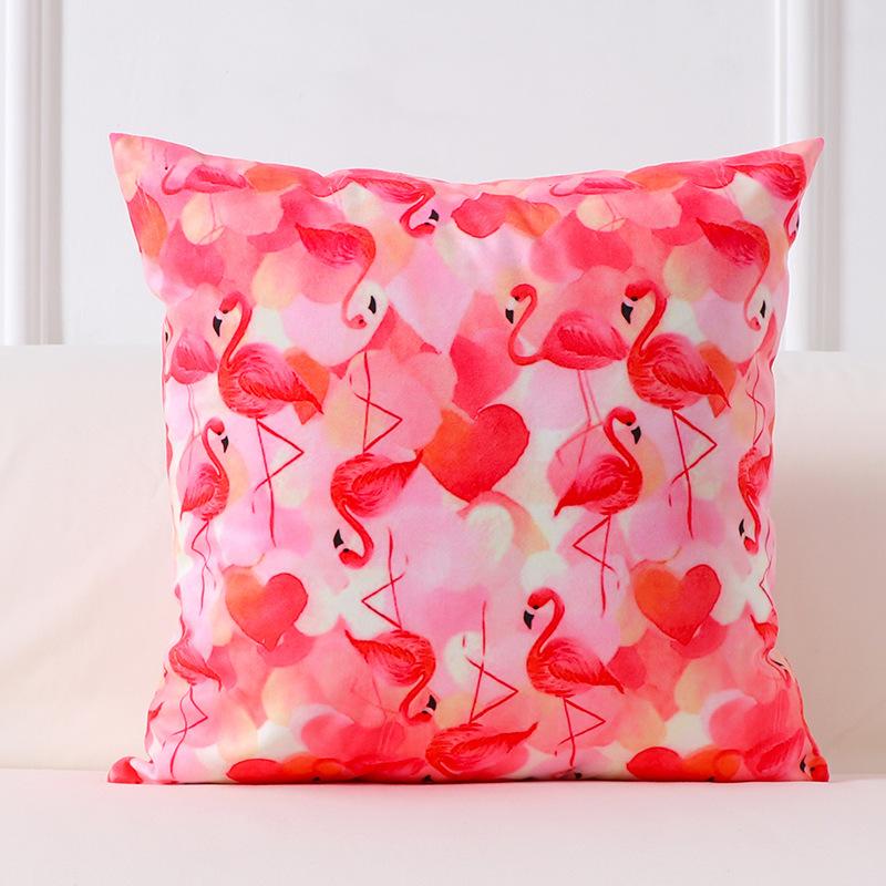 Flamingo Pillow Cushion Ins Wind Velvet Pillow Waist and Back Cushion Printed Square Pillow