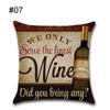 Linen 18" Cotton Pillow Case Vintage Beer Wine Bottle Sofa Throw Cover Cushion