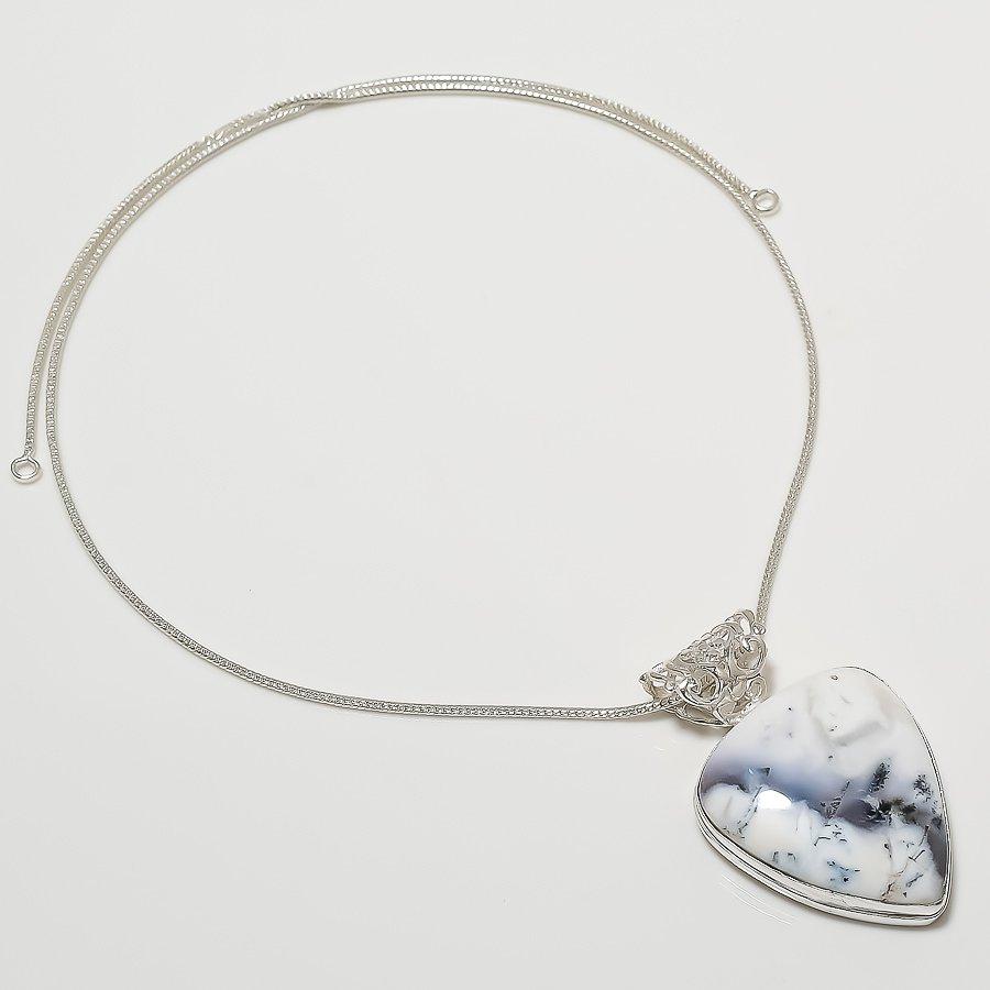 

Этническая ювелирная подвеска ручной работы с дендритом и опалом, 1,97 дюйма SR-9351