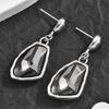 1/2 PCS Minimalist Sparkling Black Rhinestone Drop Earrings - Exquisite Geometric Pendant Jewelry Gift for Women