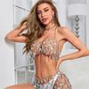 Popular Body Chain Tassels Gemstone Bikini Bra Chains Chest Chain Bra Lustrous Body Jewelry for Female Night Club Suit