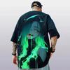 Herren Cyberpunk Anime Succubus 3D-Druck Oversized T-Shirt