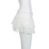 2024 Summer Street Style Low-Waist Lace Patchwork A-Line Mini Skirt for Women