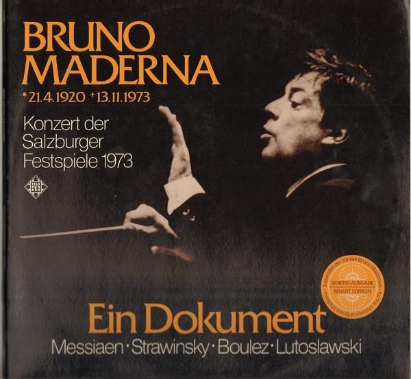 LP Record BRUNO MADERNA  OLIVIER MESSIAEN    Konzert Der Salzburger Festspiele 1 648066EK Telefunken Germany Classical Used