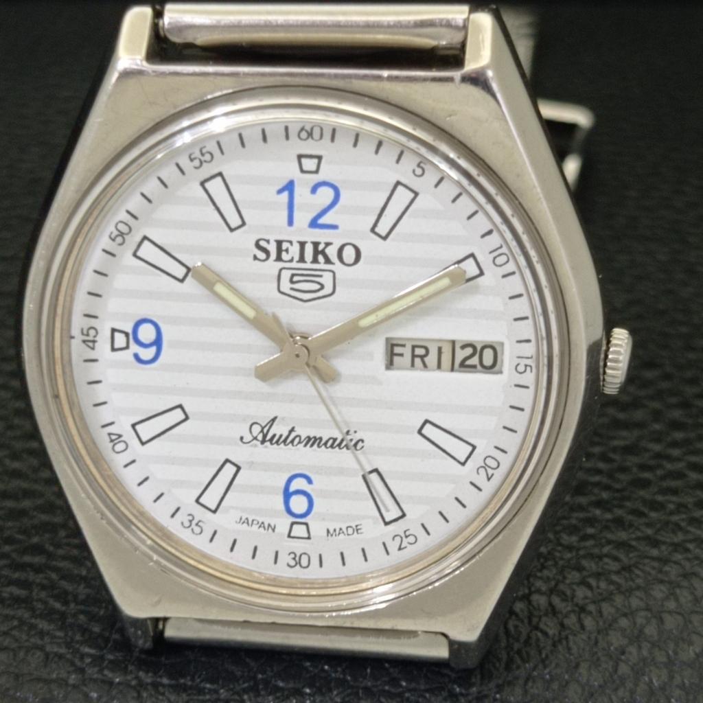 Seiko 5 AUTOMATIC JAPAN 6309A MENS VINTAGE WHITE COLOR DIAL WATCH A701354-5 R206a-a701354