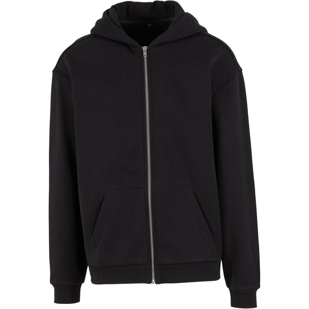 Build Your Brand Mens Loose Full Zip Hoodie