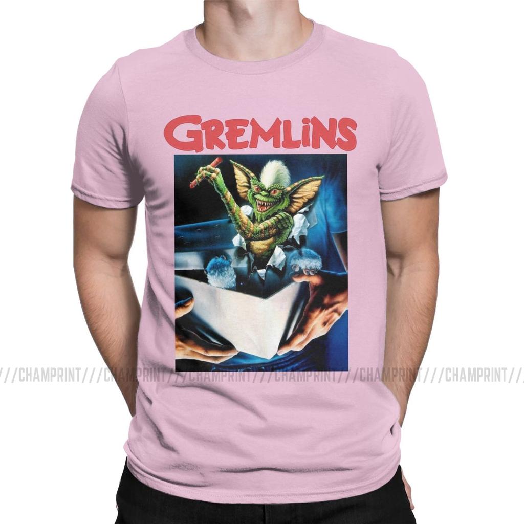 Gremlins Men S T Shirts Gizmo Monster Gremlin 80S Horror Christmas Movie Awesome Tees Round Neck