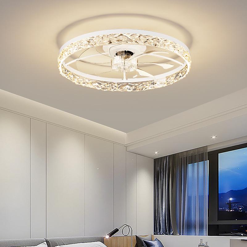 Round DC Variable Ceiling Fan Light for Simple Bedrooms