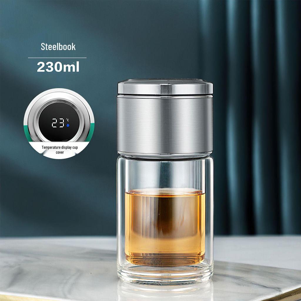 Mini Teacup with Double Layer Insulation and Tea-Water Separation – Portable Travel Glass