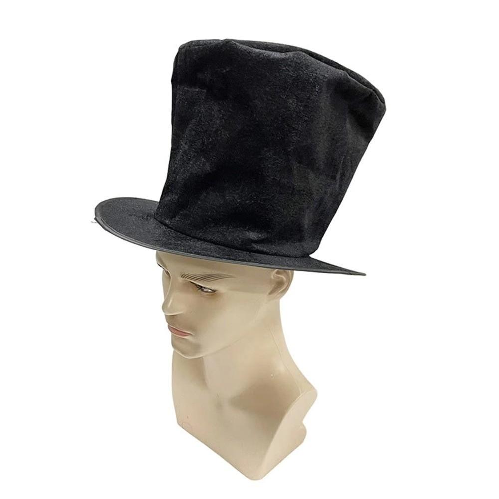 Extra Tall Flat Top Magician Hat Soft Stage Performance Hat  Party Festival Headpiece
