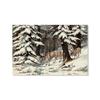 Christmas Gallery Wall Art Prints Rustic Winter Oil Painting Canvas Poster Holiday Decorative Wall Pictures Farmhouse Wall Decor