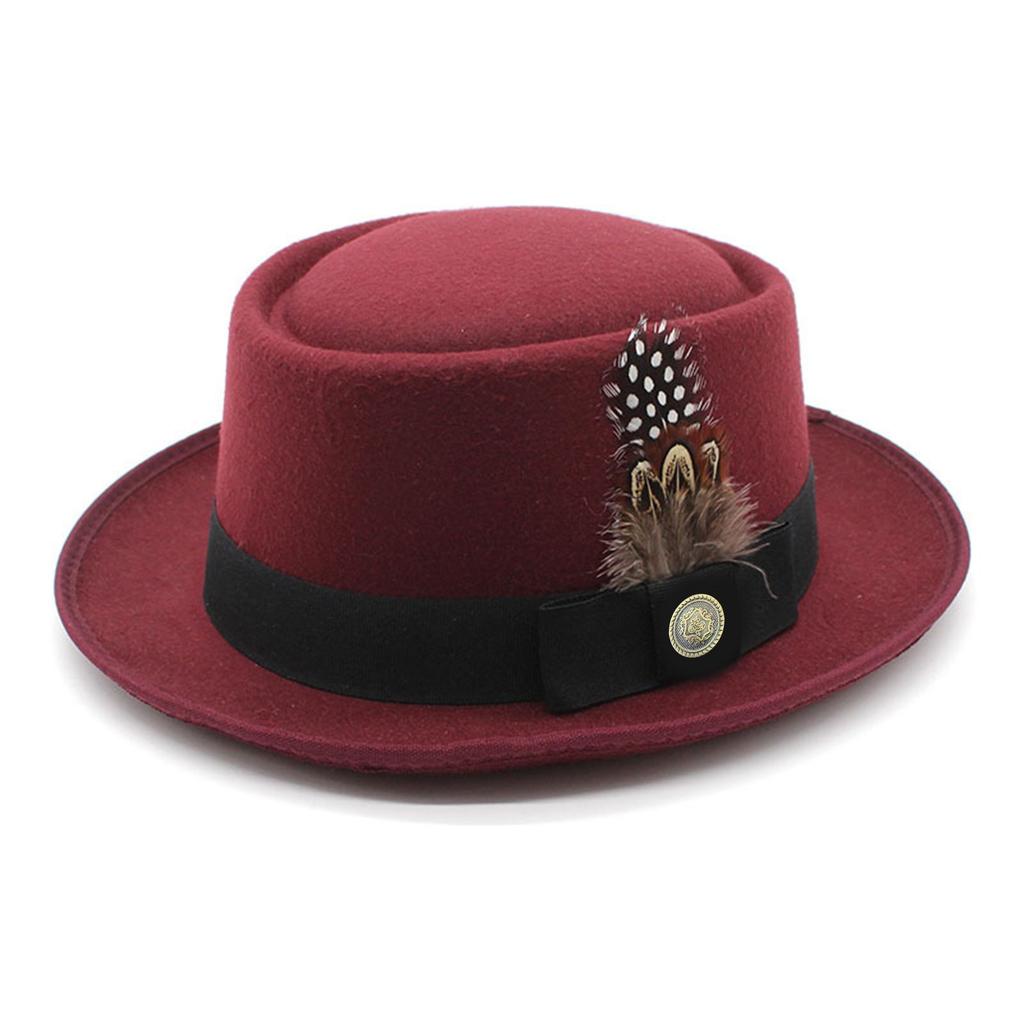 Fashionable Versatile Spring And  Felts Top Hat, British  Street Dance Jazz Hat