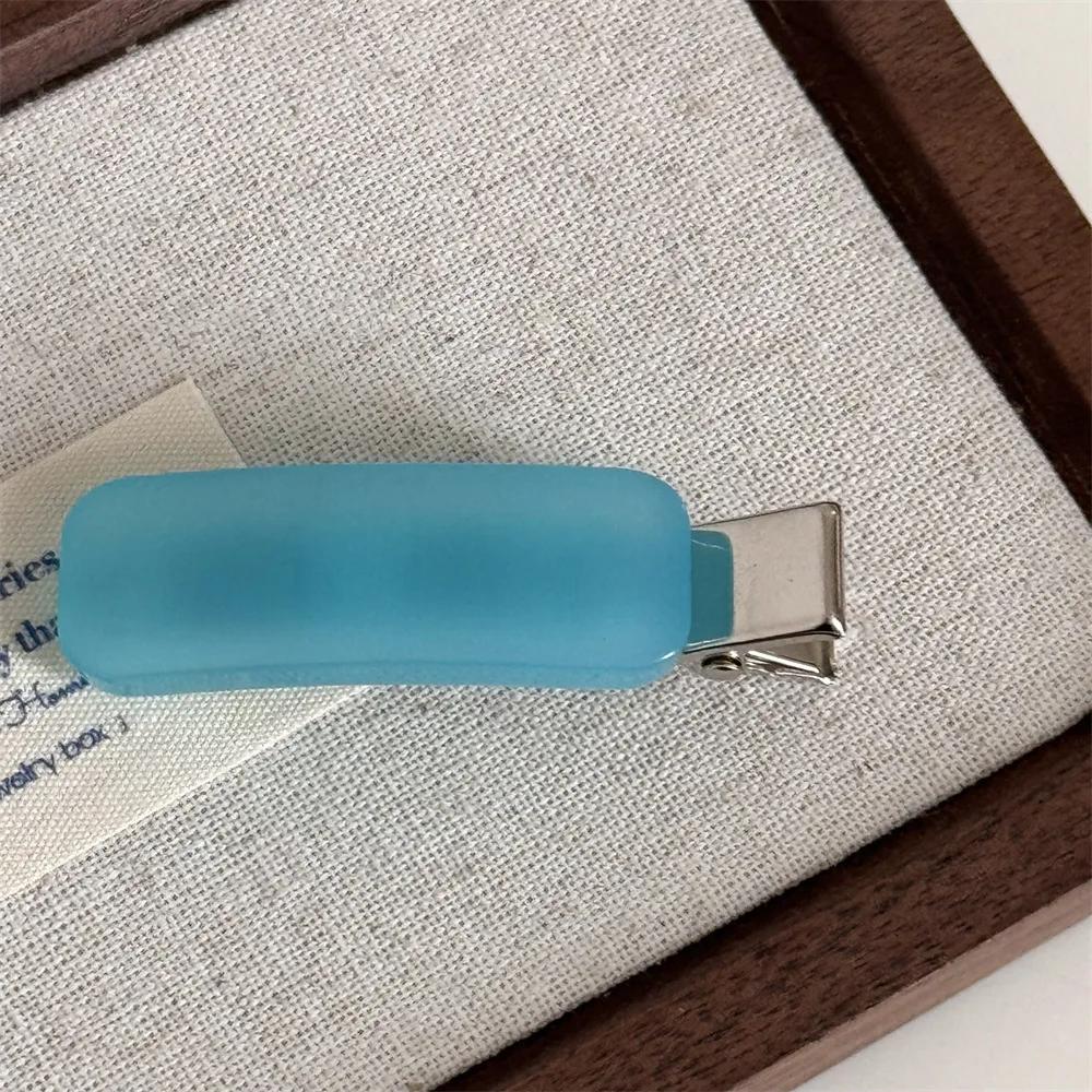 Fashion Acetate Checkered Hair Side Clips Broken Hair Bangs Clips Women Girls Sweet Cute Side Clips Elegant Duckbill Clip