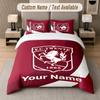 Set Biancheria da Letto Personalizzato Modello FC Twente, Stampa Nome Testo 1 Copripiumino più 2 Federe Tessili per la Casa