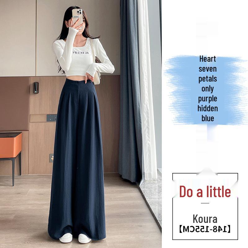 New Spring Women's High Waist Linen Wide-Leg Pants - Floor-Length Casual Yamamoto Style