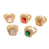 European American High-end Gem Ring Women Niche Light Luxury Zircon Open Adjustable Finger Jewelry Gift