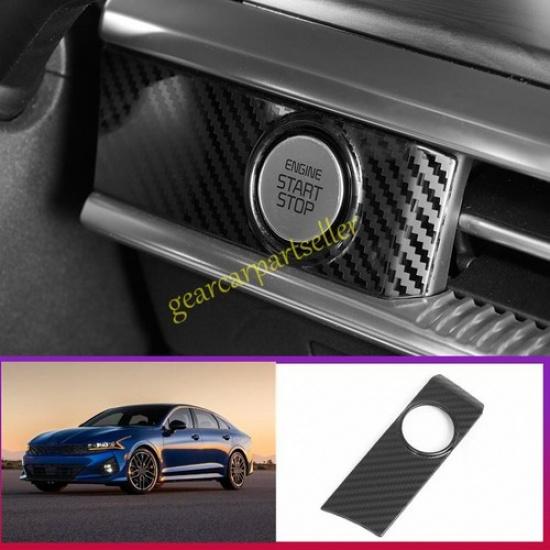 For Kia K5 Optima 21-2024 Carbon Fiber Steel Ignition Switch Button Frame Trim