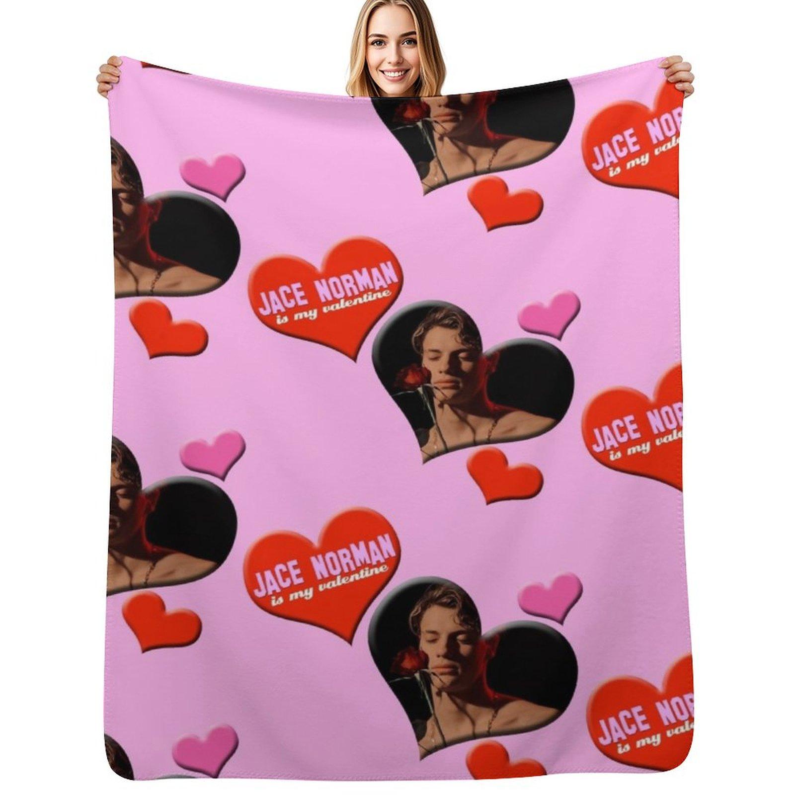Jace Norman is my Valentine Throw Blanket Stylish Decor Blanket Gift for Friends Roommate Size: 75*100cm, Weight: 230 GSM