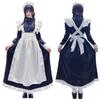 YIUHK Dienstmädchen Lang Lolita Halloween Klassisch Inklusive Haarreif und Set Damen Britischer Stil Outfit, Ärmel, Cosplay, Kostüm, Kleid, Schürze, Veranstaltung,
