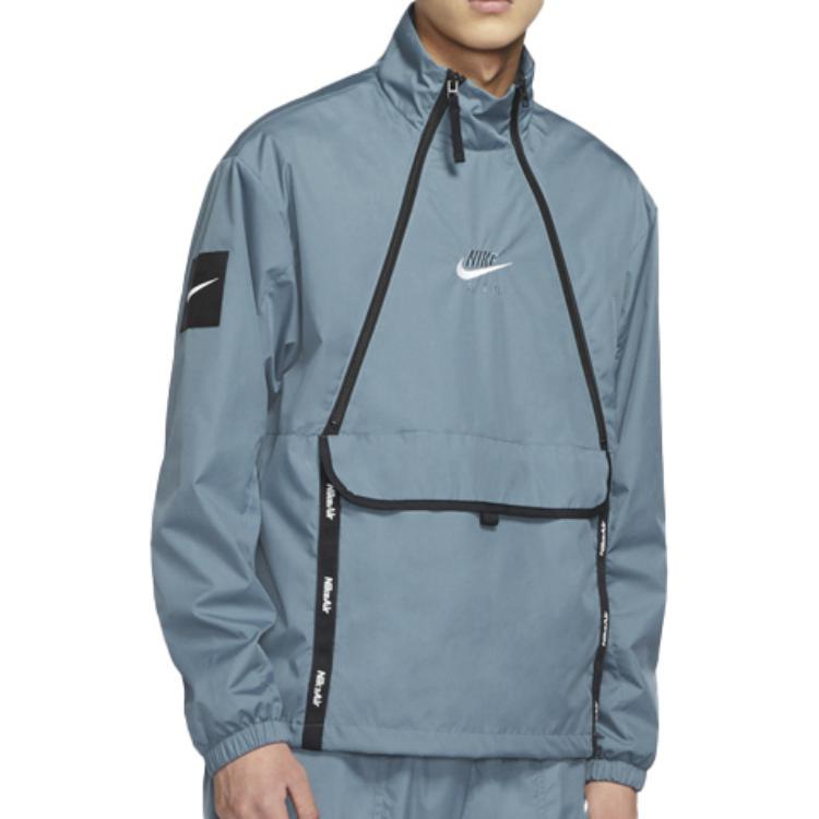 Nike Reflective Logo Print Casual Sports Jacket Men Jackets Ozone-Blue CU4119-031