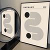 Bauhaus Black And White Lines Modern Poster  Coffee House Bar Room Wall Decor