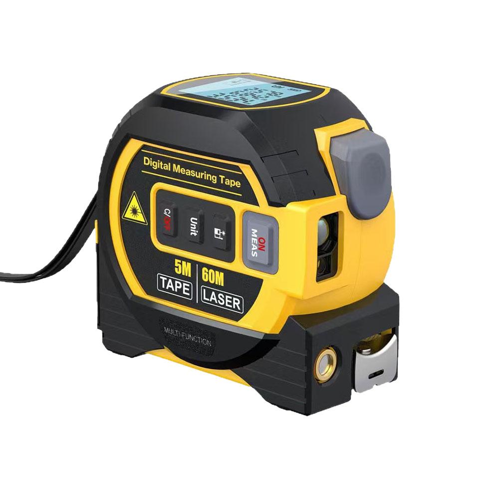40m/60m 3-in-1 LCD Laser Tape Measuring Almighty Ruler Digital Tape Measure with Laser