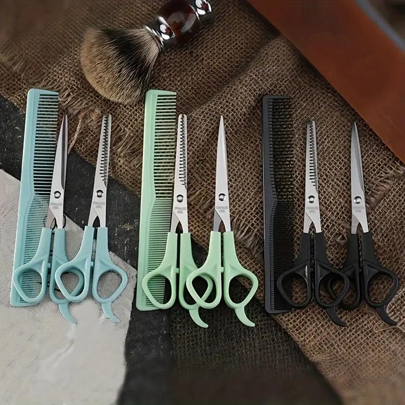 3 STK Profesjonelt hårdesignverktøy Hårklippere Hårtynnende saks Hårklippere Bærbare fine tannkammer Egnet for frisørsalonger