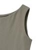 NOIRER FOR WOMAN Boat Neck Sleeveless T-Shirt (Ash Khaki)