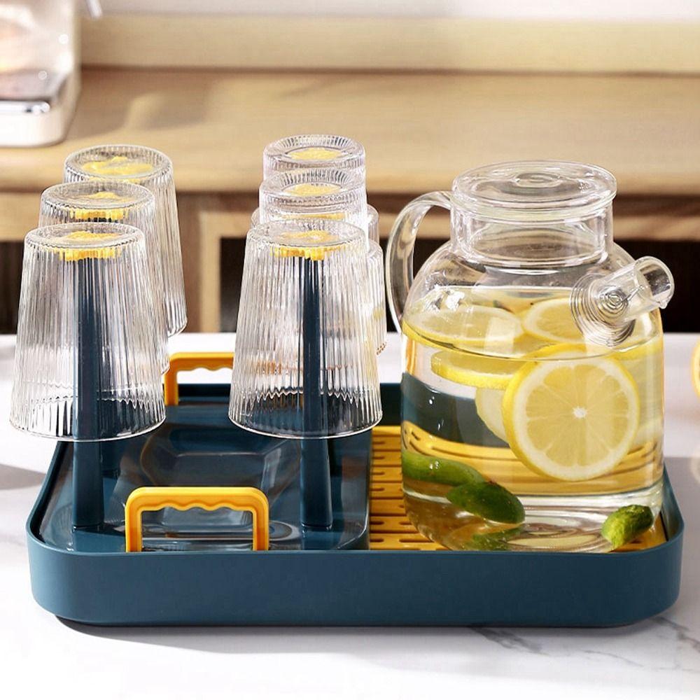 Large Capacity Cup Drying Rack Plastic Tea Cup Holder Useful Glass Cup Drainer Holder  Countertop
