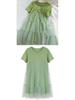 Summer 2023 Korean-Style Maternity Patchwork Dress – Loose Fit, Fresh, Sweet, and Fairy-Themed with Short Sleeves.