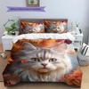 Maple Leaf Cat  Pattern Bedding Quilt Set Quilt Cover Pillowcase Home Decoration  Gift (1 * duvet cover + 2 * pillowcase, without core)