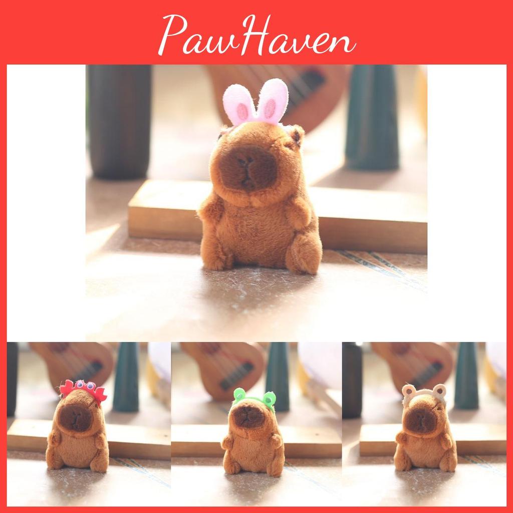 Kuscheliger Capybara-Plüsch-Schlüsselanhänger, buntes, weiches Stofftier, niedliche Taschendekoration