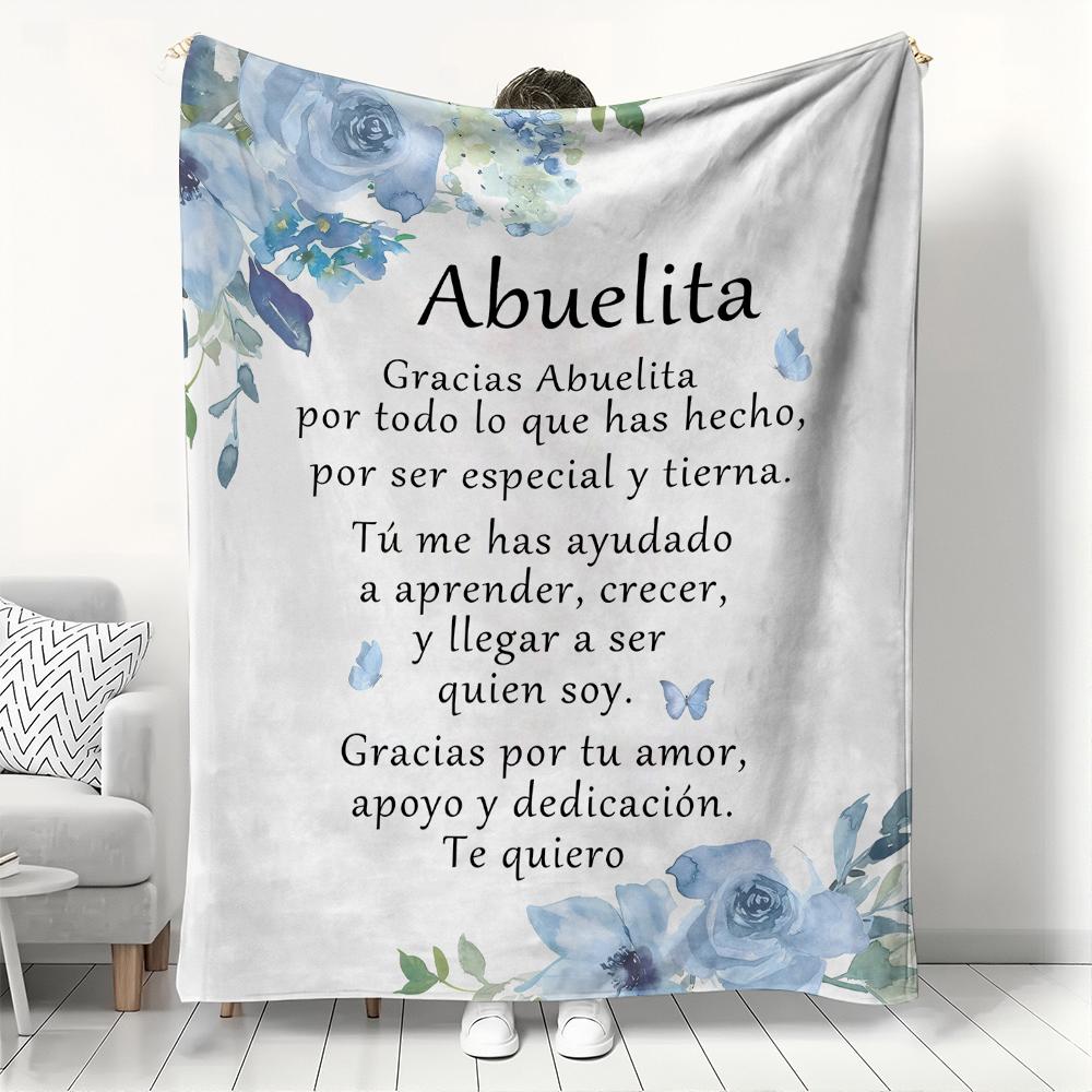Gift To Abuelita Abuelo Mama Papa Thin Blankets for Anniversary Birthday Father's Day Mother's Day Festival Gift Four Season Use