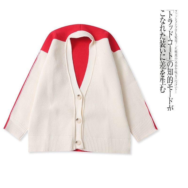 

Утолщенный кардиган разных цветов, новая весенне-осенняя женская одежда, модный свободный свитер с V-образным вырезом, на одной пуговице, с длинным рукавом 30546 Rice Pin Red B- 6-33-1 L