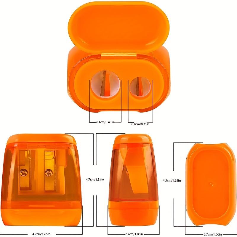 Dual Hole Plastic Pencil Sharpener for Kids Adults Manual Geometric Design Sharpener