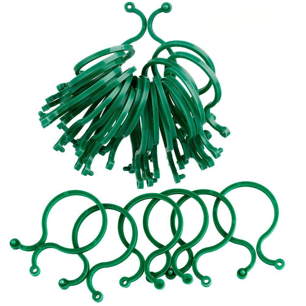 

1/5/10/20 шт. Садовые зажимы Трельяж для лозы Овощи Помидоры для выращивания вертикально Садовая подставка для растений Инструмент Аксессуары Поддержка растений 20PCS зелёный