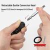 Electric to Air Impact Wrench Converter: 1/2" to 1/4" Hex Bit Adapter with Telescopic Spring Sleeve.