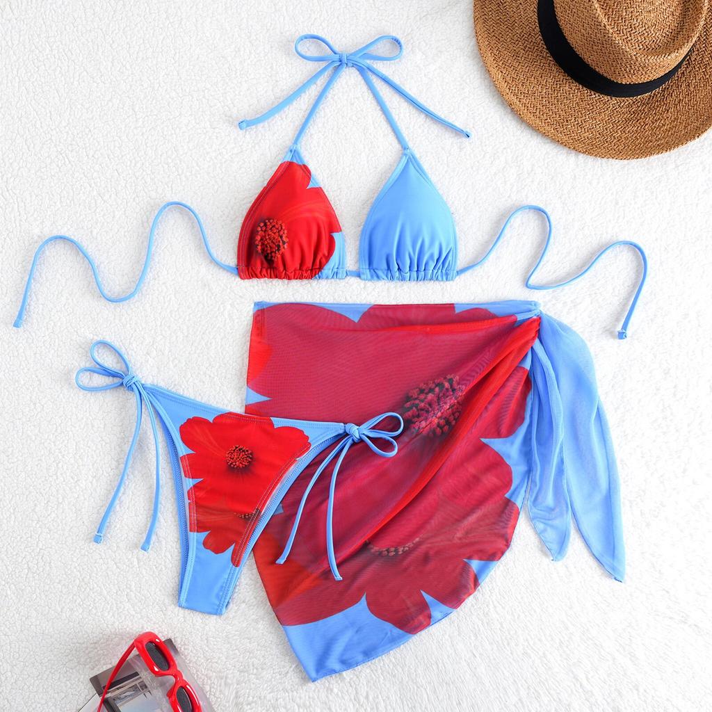 Women's Split Three-Piece Bikini Swimsuit Sport Swimsuit