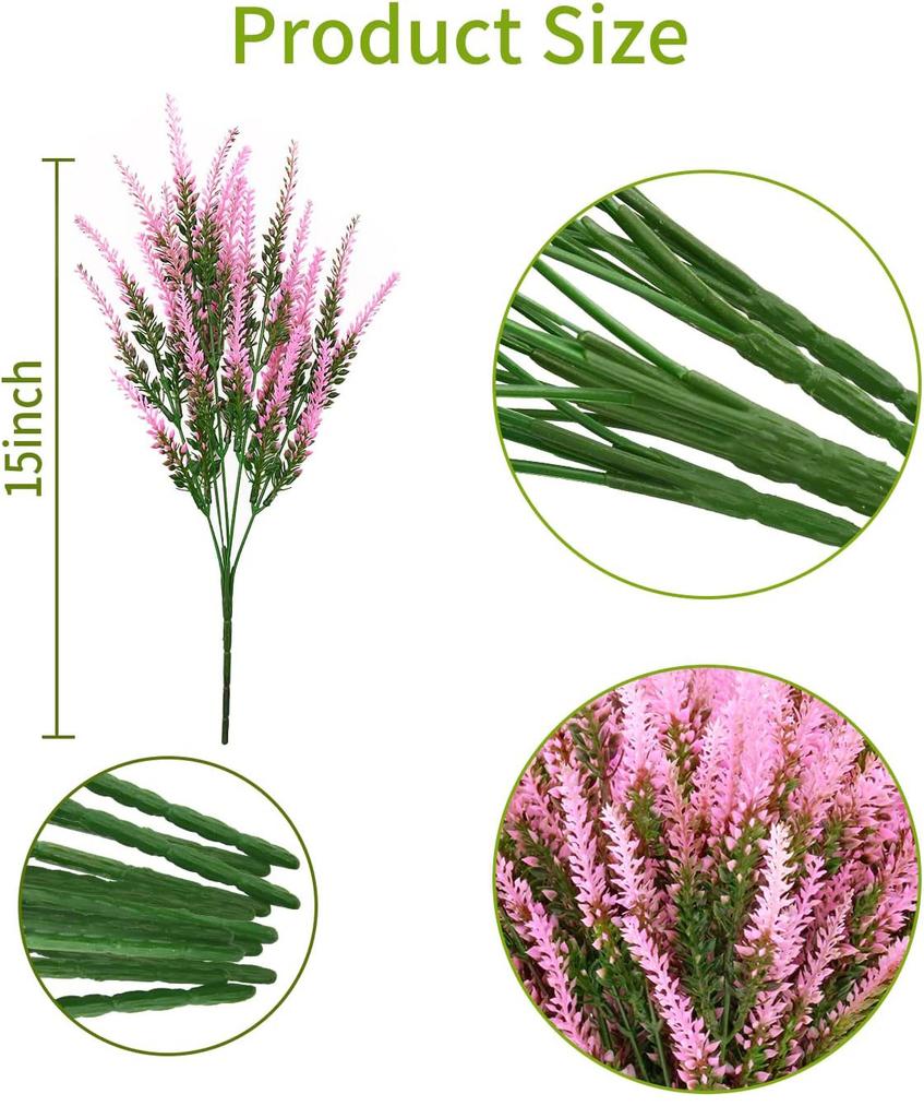 Artificial Green Plant Fake Flower Lavender Simulated Green Plant Home Decoration Plant Outdoor Pastoral Style Bundle