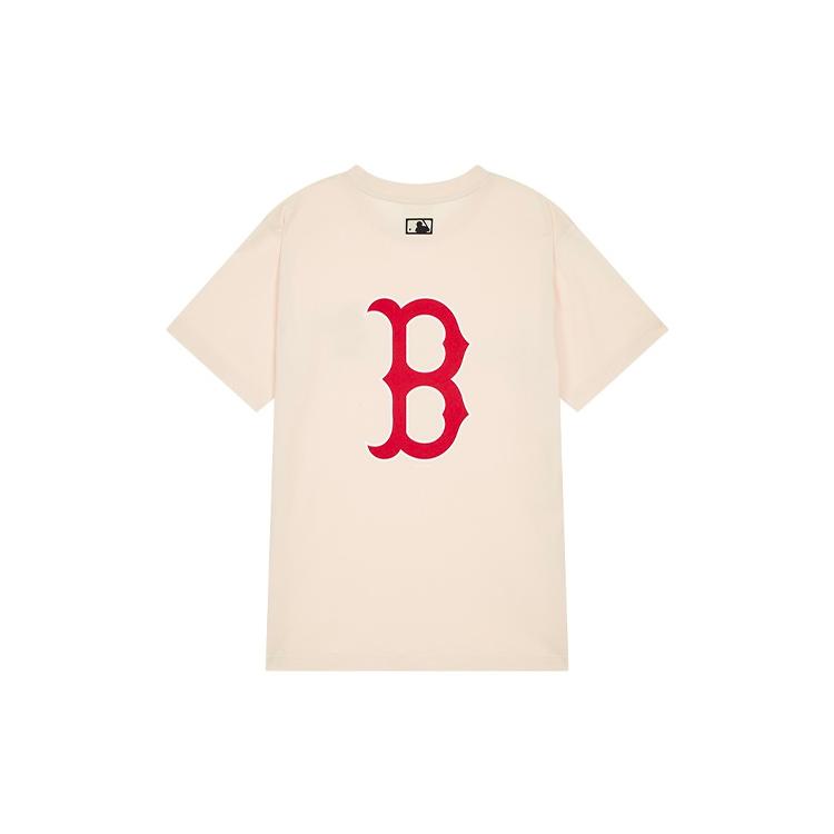 New MLB Straight T Shirt Unisex Ivory White 31TSK2031-43I